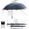 imageG4Free 47546268 Inch Automatic Open Golf Umbrella Oversize Extra Large Double Canopy Vented Windproof Waterproof Stick UmbrellasNavy Blue