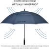 imageG4Free 47546268 Inch Automatic Open Golf Umbrella Oversize Extra Large Double Canopy Vented Windproof Waterproof Stick UmbrellasNavy BlueReflective Stripe