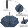 imageG4Free 47546268 Inch Automatic Open Golf Umbrella Oversize Extra Large Double Canopy Vented Windproof Waterproof Stick UmbrellasNavy BlueReflective Stripe