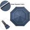imageG4Free 47546268 Inch Automatic Open Golf Umbrella Oversize Extra Large Double Canopy Vented Windproof Waterproof Stick UmbrellasNavy BlueReflective Stripe
