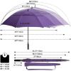 imageG4Free 47546268 Inch Automatic Open Golf Umbrella Oversize Extra Large Double Canopy Vented Windproof Waterproof Stick UmbrellasPurple