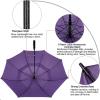 imageG4Free 47546268 Inch Automatic Open Golf Umbrella Oversize Extra Large Double Canopy Vented Windproof Waterproof Stick UmbrellasPurple