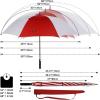 imageG4Free 47546268 Inch Automatic Open Golf Umbrella Oversize Extra Large Double Canopy Vented Windproof Waterproof Stick UmbrellasRedWhite