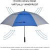 imageG4Free 47546268 Inch Automatic Open Golf Umbrella Oversize Extra Large Double Canopy Vented Windproof Waterproof Stick UmbrellasSapphireGray