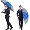 imageG4Free 47546268 Inch Automatic Open Golf Umbrella Oversize Extra Large Double Canopy Vented Windproof Waterproof Stick UmbrellasSapphireGray