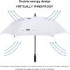 imageG4Free 47546268 Inch Automatic Open Golf Umbrella Oversize Extra Large Double Canopy Vented Windproof Waterproof Stick UmbrellasWhite