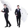 imageG4Free 47546268 Inch Automatic Open Golf Umbrella Oversize Extra Large Double Canopy Vented Windproof Waterproof Stick UmbrellasWhite