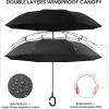 imageG4Free 4862 Inch Large Inverted Reverse Umbrella with CShaped Handle Windproof Double Layer Upside Down Car Rain Umbrellas for Men WomenBlack