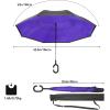 imageG4Free 4862 Inch Large Inverted Reverse Umbrella with CShaped Handle Windproof Double Layer Upside Down Car Rain Umbrellas for Men WomenPurple