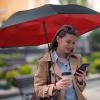 imageG4Free 4862 Inch Large Inverted Reverse Umbrella with CShaped Handle Windproof Double Layer Upside Down Car Rain Umbrellas for Men WomenRed
