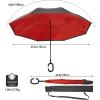 imageG4Free 4862 Inch Large Inverted Reverse Umbrella with CShaped Handle Windproof Double Layer Upside Down Car Rain Umbrellas for Men WomenRed