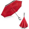 imageG4Free 4862 Inch Large Inverted Reverse Umbrella with CShaped Handle Windproof Double Layer Upside Down Car Rain Umbrellas for Men WomenRed with Reflective Stripe