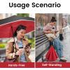 imageG4Free 4862 Inch Large Inverted Reverse Umbrella with CShaped Handle Windproof Double Layer Upside Down Car Rain Umbrellas for Men WomenRed with Reflective Stripe