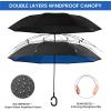 imageG4Free 4862 Inch Large Inverted Reverse Umbrella with CShaped Handle Windproof Double Layer Upside Down Car Rain Umbrellas for Men WomenRoyal Blue