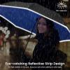 imageG4Free 4862 Inch Large Inverted Reverse Umbrella with CShaped Handle Windproof Double Layer Upside Down Car Rain Umbrellas for Men WomenRoyal Blue with Reflective Stripe