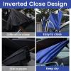 imageG4Free 4862 Inch Large Inverted Reverse Umbrella with CShaped Handle Windproof Double Layer Upside Down Car Rain Umbrellas for Men WomenRoyal Blue with Reflective Stripe