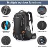 imageG4Free 50L Hiking Backpack Waterproof Daypack Outdoor Camping Climbing Backpack with Rain Cover for Men WomenBlack01
