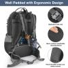 imageG4Free 50L Hiking Backpack Waterproof Daypack Outdoor Camping Climbing Backpack with Rain Cover for Men WomenBlack01