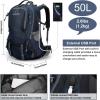 imageG4Free 50L Hiking Backpack Waterproof Daypack Outdoor Camping Climbing Backpack with Rain Cover for Men WomenDark Blue