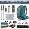 imageG4Free 50L Hiking Backpack Waterproof Daypack Outdoor Camping Climbing Backpack with Rain Cover for Men WomenDark Green01