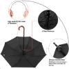 imageG4Free 5262inch Wooden J Handle Golf Umbrella Windproof UV Protection Classic Stick Wedding Cane Umbrellas Auto Open Cane Hook HandleBlack
