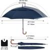 imageG4Free 5262inch Wooden J Handle Golf Umbrella Windproof UV Protection Classic Stick Wedding Cane Umbrellas Auto Open Cane Hook HandleBlue