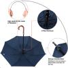 imageG4Free 5262inch Wooden J Handle Golf Umbrella Windproof UV Protection Classic Stick Wedding Cane Umbrellas Auto Open Cane Hook HandleBlue