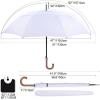 imageG4Free 5262inch Wooden J Handle Golf Umbrella Windproof UV Protection Classic Stick Wedding Cane Umbrellas Auto Open Cane Hook HandleWhite