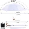 imageG4Free 5262inch Wooden J Handle Golf Umbrella Windproof UV Protection Classic Stick Wedding Cane Umbrellas Auto Open Cane Hook HandleWhite