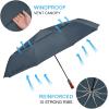 imageG4Free 54 Inch Large Compact Windproof Golf Umbrella for Rain Oversized Auto Open Close Folding Travel 10 Ribs Vented Double Canopy Umbrella for Women MenDark Blue