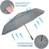 imageG4Free 54 Inch Large Compact Windproof Golf Umbrella for Rain Oversized Auto Open Close Folding Travel 10 Ribs Vented Double Canopy Umbrella for Women MenGrey