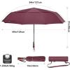 imageG4Free 54 Inch Large Compact Windproof Golf Umbrella for Rain Oversized Auto Open Close Folding Travel 10 Ribs Vented Double Canopy Umbrella for Women MenBurgendy