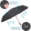 imageG4Free 54 Inch Large Compact Windproof Golf Umbrella for Rain Oversized Auto Open Close Folding Travel 10 Ribs Vented Double Canopy Umbrella for Women MenBlack