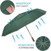 imageG4Free 54 Inch Large Compact Windproof Golf Umbrella for Rain Oversized Auto Open Close Folding Travel 10 Ribs Vented Double Canopy Umbrella for Women MenDark Green