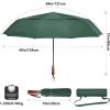 imageG4Free 54 Inch Large Compact Windproof Golf Umbrella for Rain Oversized Auto Open Close Folding Travel 10 Ribs Vented Double Canopy Umbrella for Women MenDark Green
