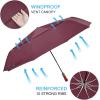 imageG4Free 54 Inch Large Compact Windproof Golf Umbrella for Rain Oversized Auto Open Close Folding Travel 10 Ribs Vented Double Canopy Umbrella for Women MenBurgendy