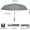 imageG4Free 54 Inch Large Compact Windproof Golf Umbrella for Rain Oversized Auto Open Close Folding Travel 10 Ribs Vented Double Canopy Umbrella for Women MenGrey