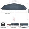 imageG4Free 54 Inch Large Compact Windproof Golf Umbrella for Rain Oversized Auto Open Close Folding Travel 10 Ribs Vented Double Canopy Umbrella for Women MenDark Blue
