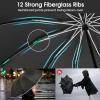 imageG4Free 54 Inch Large Double Layer Inverted Umbrella 12 Ribs Compact Windproof Automatic Folding Reverse Umbrella with Reflective StripBlack