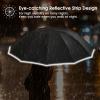 imageG4Free 54 Inch Large Double Layer Inverted Umbrella 12 Ribs Compact Windproof Automatic Folding Reverse Umbrella with Reflective StripBlackDark Blue