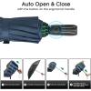 imageG4Free 54 Inch Large Double Layer Inverted Umbrella 12 Ribs Compact Windproof Automatic Folding Reverse Umbrella with Reflective StripBlackDark Blue