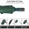 imageG4Free 54 Inch Large Double Layer Inverted Umbrella 12 Ribs Compact Windproof Automatic Folding Reverse Umbrella with Reflective StripBlackDark Green