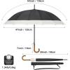 imageG4Free 54 Inch Large Windproof Umbrella for 2 Persons 16 Ribs Auto Open Classic Wooden J Handle Cane Stick Golf Rain Umbrellas for Men Women Travel 120cmIvoryBlack