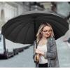 imageG4Free 54 Inch Large Windproof Umbrella for 2 Persons 16 Ribs Auto Open Classic Wooden J Handle Cane Stick Golf Rain Umbrellas for Men Women Travel 120cmBlack