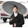 imageG4Free 54 Inch Large Windproof Umbrella for 2 Persons 16 Ribs Auto Open Classic Wooden J Handle Cane Stick Golf Rain Umbrellas for Men Women Travel 120cmIvoryGrey
