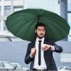 imageG4Free 54 Inch Large Windproof Umbrella for 2 Persons 16 Ribs Auto Open Classic Wooden J Handle Cane Stick Golf Rain Umbrellas for Men Women Travel 120cmDark Green