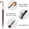 imageG4Free 54 Inch Large Windproof Umbrella for 2 Persons 16 Ribs Auto Open Classic Wooden J Handle Cane Stick Golf Rain Umbrellas for Men Women Travel 120cmIvoryBurgendy