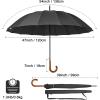 imageG4Free 54 Inch Large Windproof Umbrella for 2 Persons 16 Ribs Auto Open Classic Wooden J Handle Cane Stick Golf Rain Umbrellas for Men Women Travel 120cmBlack
