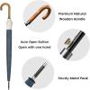 imageG4Free 54 Inch Large Windproof Umbrella for 2 Persons 16 Ribs Auto Open Classic Wooden J Handle Cane Stick Golf Rain Umbrellas for Men Women Travel 120cmIvoryBlue