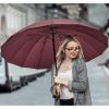 imageG4Free 54 Inch Large Windproof Umbrella for 2 Persons 16 Ribs Auto Open Classic Wooden J Handle Cane Stick Golf Rain Umbrellas for Men Women Travel 120cmBurgendy
